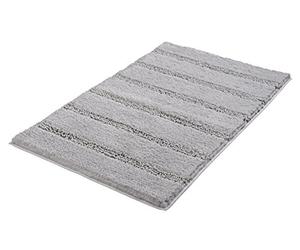 Kleine Wolke Tapis de Bain Monrovia Couleur Platine 70 x 120 cm | Certifié OEKO-TEX, envers antidérapant, compatible chauffage au sol, lavable en machine, 100% polyester