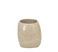 Kleine Wolke Textilgesellschaft 5080226852 Stones Gobelet de Brosse à Dents Plastique Beige 6,5 x 9,5 x 8,5 cm