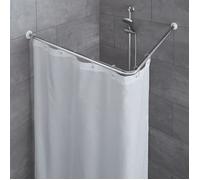 Kleine Wolke 0348101001 Barre de Douche coudée Chromé 90 x 90 cm Diamètre 25 mm