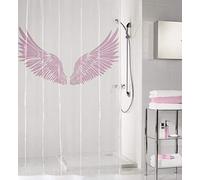Kleine Wolke Wings Rideau de Douche en PEVA Flamant Rose 180 x 200 cm