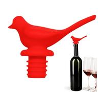 Kleinerr Bouchon de bouteille d'oiseau - Bouchon de vin d'oiseau | Bouchon de bouteille de vin réutilisable en forme d'oiseau en silicone 2,93 x 2,46 x 0,83 pouces Bouchon de bouteille de vin coloré
