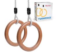 Kleintober Anneaux de Gymnastique et Fitness | En bois de qualité supérieure | Gym Ring | Extérieur et Intérieur | Musculation et training | Sport pour enfant et Olympique | Avec instruction