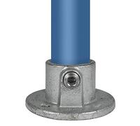 KLEMP Bride au sol, ronde, bride murale, bride de plafond, support, en fonte malléable, zinguée à chaud, vis incluses Typ 10E - 48,3 mm / 1 ½"