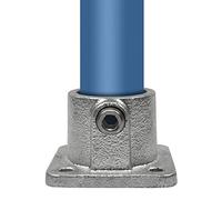 KLEMP Bride de sol, Quadratique, bride murale, bride de plafond, support, en fonte malléable, zinguée à chaud, vis incluses Typ 11B - 26,9 mm / ¾"
