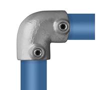 KLEMP Coude coude/de genouillère, raccord de tube, raccord coudé, fonte malléable, galvanisé à chaud, vis incluses Typ 6D - 42,4 mm / 1 ¼"