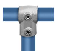 KLEMP Raccord en T, raccord de tube long, 90°, fonte malléable, galvanisé à chaud, vis incluses Typ 2B - 26,9 mm / ¾"