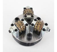 Klenbo 5 pouces/125 mm plaque de roue de marteau bouchardé avec 3 rouleaux pointes de roue pour meuleuse d'angle surface litchi pour béton granit marbre pierre meule diamantée