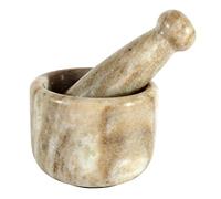KLEO Ensemble de mortier et pilon en pierre de marbre comme épices Okhli Musal Kharad Khallad, broyeur de médicaments - 6,3 cm de diamètre Petit…