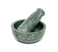 KLEO Ensemble de mortier et pilon en pierre naturelle de 10,2 cm de diamètre comme moulin à épices, presse-purée - Okhli et Musal (vert peu profond)…
