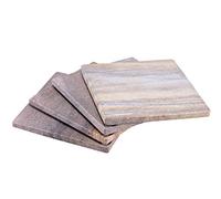 KLEO Lot de 4 sous-verres en pierre naturelle arc-en-ciel absorbant l'eau