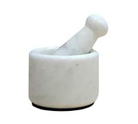 KLEO Petit mortier et pilon en pierre naturelle de 7,6 cm comme épices, broyeur à médicaments - Kharad, Khallad, Okhli et Musal (blanc)…
