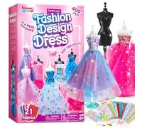 Klever Kits 400+PCS Artisanat de Design de Mode pour Enfants Art et Artisanat Jouet Bricolage Couture Artisanat avec 3 Mannequins pour Filles âgées de 8 à 12 Ans, Cadeaux d'anniversaire de Noël