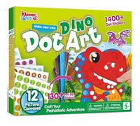 Klever Kits Activité Art à Points, Dot It Dinosaures, Art Autocollant Sans Désordre pour Enfants, Kits d'Arts et d'Artisanat, Cadeaux d'Activités DIY pour Enfants Âgés de 3 4 5 6 7, Activités de
