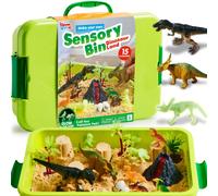 Klever Kits Dinosaures Bac sensoriel Jouets pour tout-petits avec bac sable dinosaures phosphorescent avec couvercle Sable magique Activit s d'
