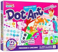 Klever Kits Kit d'art à pois pour enfants, autocollants sans désordre pour tout-petits de 3 à 7 ans, kits d'artisanat, activité créative, jouet de voyage, cadeaux d'anniversaire pour garçons et filles