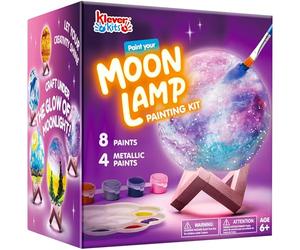 Klever Kits Kit de peinture avec lampe de football, kit de peinture créatif, pour enfants à partir de 6, 7, 8, 9, 10, 11, 12 ans, cadeaux pour garçons de 6 à 12 ans, peinture 3D, veilleuse (lune)