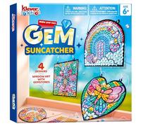 Klever Kits Kits de création d'art de fenêtre Suncatcher 4 pièces, kits de peinture de pierres précieuses, art et artisanat Suncatcher pour enfants de 6+ ans, excellent cadeau pour les anniversaires