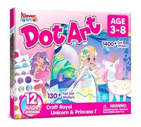 Klever Kits Lot de 12 images sur 6 toiles, 1470 autocollants, motif princesses et licornes, kit de bricolage créatif pour enfants à partir de 3 ans