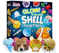 Klever Kits Lot de 12 peintures en coquillages phosphorescentes pour enfants - Art et artisanat pour garçons et filles âgés de 6 à 12 ans - Fournitures artistiques pour enfants