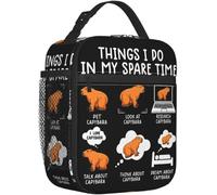 KLFDGGYU Capybara Choses amusantes que je fais pendant mon temps libre Sacs lunch isothermes isotherme Boîte fourre tout main pour aliments Sports et plein air Cadeaux