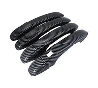 KLFDT Auto Externe Poignée Porte pour Renault Clio MK5 Lutecia 2020-2023,Plaque Décorative de Poignée de Porte Couverture Extérieure Accessoires,A/No holes single smart carbon fiber pattern