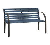 KLGBNCVE Banc de jardin 81 cm en bois de sapin chinois gris | Avec cadre en acier, 2 accoudoirs, robuste, pour extérieur, lattes d'assise et dossier
