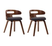 KLGBNCVE Lot de 2 chaises de salle à manger en bois de buyer gris foncé et | Rembourrage doux, facile d'entretien, cadre en bois massif, max. 110 kg par siège