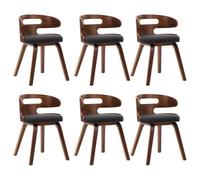 KLGBNCVE Lot de 6 chaises de salle à manger en bois de buyer et tissu gris | Rembourrage doux, facile d'entretien, cadre en bois massif, max. 110 kg par siège, 6 chaises