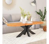 KLGBNCVE Plateau de table ovale en bois d'acacia massif 140 x 50 x 3,8 cm | Non traité, pour table à manger ou projet de meubles, bois dur tropical, robuste et durable