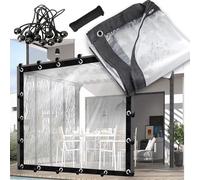 KLGFBDC Bâche en Vinyle Transparent 12 x 17 pi, bâche de Protection Transparente en PVC Transparent, Grande bâche imperméable, bâche pour Verre avec œillets, résistante au Froid