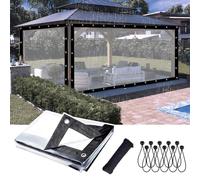KLGFBDC Bâches Transparentes, bâches Anti-poussière, bâches Robustes 2,74 m x 5,49 m, bâches Transparentes pour serres, bâches imperméables pour terrasses, bâches pour Pavillons, bâches d'extérieur,