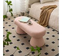 KLGFBDC Banc Moderne capitonné en Boucle, Table Basse rectangulaire, Pouf en Sherpa Duveteux, Repose-Pieds en Fausse Fourrure pour entrée, Chambre, Couloir, Salon, Bout de lit, 100 x 40 x