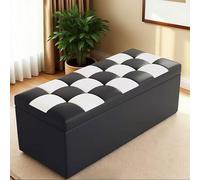 KLGFBDC Banc Ottoman de Rangement élégant en Similicuir - Siège capitonné en Bout de lit, Repose-Pieds pour Salon, Rangement à Chaussures pour entrée - Supporte jusqu'à 300 kg - 120 x 40 x 40 cm
