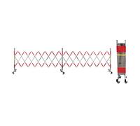 KLGFBDC Barrière Mobile Extensible de 1,2 m x 2,5 m (3,9 pi x 8,2 pi) en métal Inoxydable antirouille, avec Bandes réfléchissantes et roulettes, poteaux de signalisation, Dimensions : 1,2