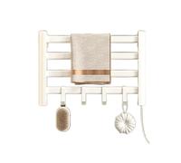 KLGFBDC Chauffe-Serviettes électrique Intelligent en Aluminium, sans Perforation, avec Crochet, Accessoires de Salle de Bain (Blanc R160 à Droite)