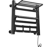 KLGFBDC Chauffe-Serviettes Mural Intelligent avec Cadre en Aluminium pour Salle de Bain, Gain de Place (Noir)