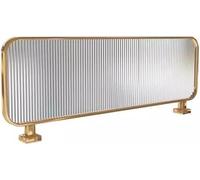 KLGFBDC Cloison de Bureau en Acier Inoxydable doré, Hauteur 80 cm, écran de confidentialité filtrant la lumière, séparateur de Table Durable pour postes de Travail de Bureau, Panneau de sé