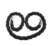 KLGFBDC Corde de Chanvre tressée Noire de 3 m avec Crochet - Corde de contrôle des foules, séparateur de File d'attente Polyvalent pour Une Utilisation intérieure/extérieure. Corde résistante et élé