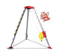 KLGFBDC Kit antichute Robuste - Trépied en Aluminium avec treuil de 49 pi et Ceinture de sécurité, système de Sauvetage antichute rétractable pour espaces confinés, hauteurs élevées et FAL