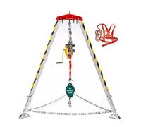 KLGFBDC Kit antichute Robuste - Trépied en Aluminium pour espaces confinés avec treuil rétractable de 49 pi, système de Sauvetage antichute pour travaux en Hauteur, falaises et espaces étr