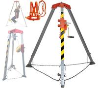 KLGFBDC Kit de trépied de Sauvetage d'urgence, équipement antichute avec Support rétractable en Aluminium, treuil autobloquant (2600 LB) pour Un Levage sûr et des Solutions antichute