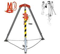 KLGFBDC Kit de trépied de Sauvetage d'urgence, treuil Multifonction et Protection antichute avec Harnais de sécurité pour espaces confinés, hauteurs, falaises, puits, canalisations souterr