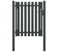 KLGFBDC Portail de Jardin battant en Fer forgé galvanisé Haute résistance, 1 x 1,5 m, Anthracite, pour Une entrée extérieure sécurisée.