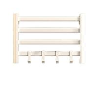 KLGFBDC Porte-Serviettes Chauffant, Chauffe-Serviettes Blanc pour Salle de Bain, Support Mural pour sèche-Serviettes, Quatre tiges chauffantes pour Spa, 4 Crochets, sans Perforation