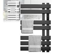 KLGFBDC Porte-Serviettes Chauffant Mural 7 Barres - Chauffe-Serviettes électrique en Fibre de Carbone, étanche, avec minuterie, Affichage LED et réglage de la température, pour Salle de ba