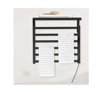 KLGFBDC Porte-Serviettes Chauffant Mural en Aluminium, Chauffe-Serviettes pour Salle de Bain avec minuterie et réglage de la température, étendoir Chauffant avec étagère supérieure, Ligne