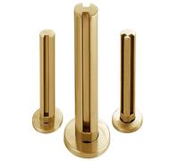 KLGFBDC Poteau de Garde-Corps en Acier Inoxydable doré et Verre, Balustrade sans Cadre 304 pour Balcon, Porche et escaliers, balustres de Main Courante de 140 cm (55 1/8 po) - Poteau Central doré él