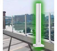 KLGFBDC Poteaux de Balustrade en Acier Inoxydable pour Verre de 10 à 12 mm, Support de Garde-Corps autoportant de 60 à 150 cm, Embout Blanc, Fixation par Pince, Hauteur 130 cm (51,2") - Solutions de