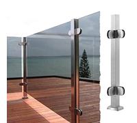 KLGFBDC Poteaux de Garde-Corps Modernes en Verre argenté pour balustrades intérieures/extérieures, idéaux pour Villas, piscines, terrasses et comptoirs, kit de Main Courante carrée de 85 cm de Haute