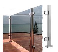 KLGFBDC Poteaux de Garde-Corps Modernes en Verre argenté pour balustrades intérieures/extérieures, kit de Main Courante carrée de 124 cm pour Villas, piscines, terrasses et comptoirs - Durable et él